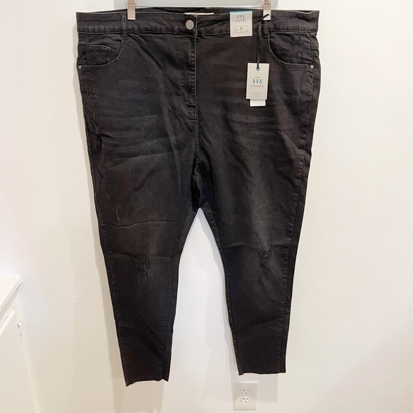 Yours Clothing Ava Black Washed Skinny Jean - US 22 - Picture 4 of 7